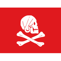 Пиратский флаг  "Henry Avery" красный